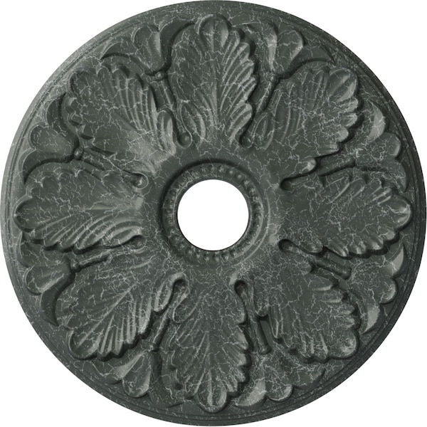 Ekena Millwork Milan Ceiling Medallion (Canopies up to 4 5/8"), 24 1/2"OD x 3 1/2"ID x 1"P, Athenian Green Crackle CM24MIAGC - main